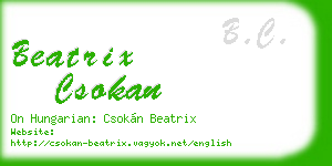 beatrix csokan business card