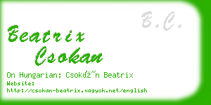 beatrix csokan business card